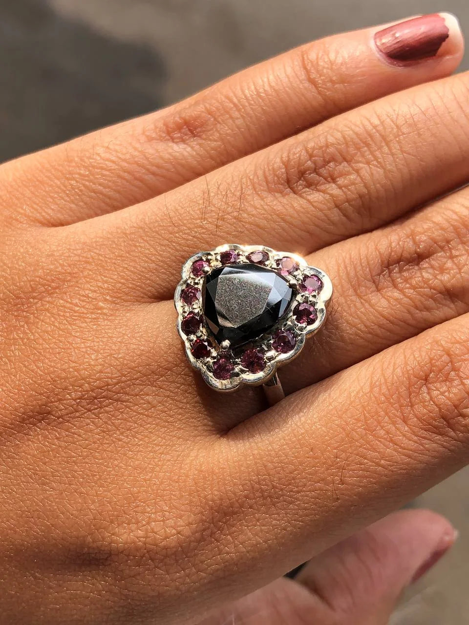 Unique Pear Cut Halo Deco Ring in 925 Sterling Silver - Elegant and Delicate Design