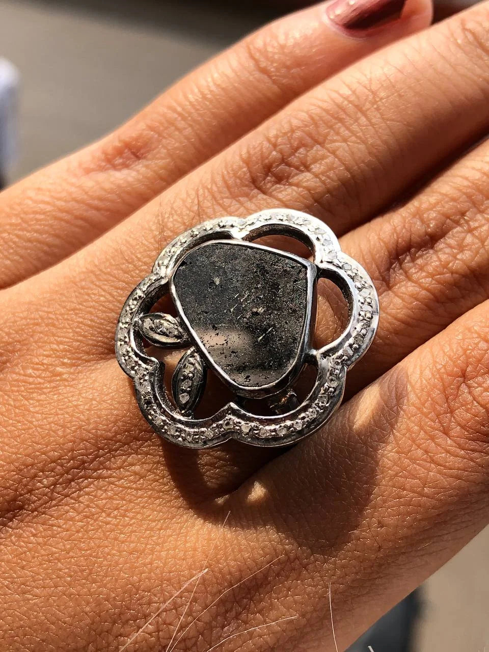 Art Deco Sterling Silver Vintage Pear Diamond: Unique Personalized Gift