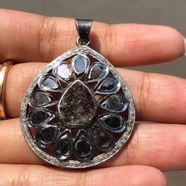 Natural Diamond Pear Cut Pendant