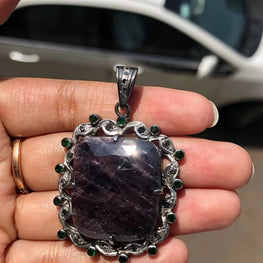 Sqaure Shape Gemstone Unique Pendant