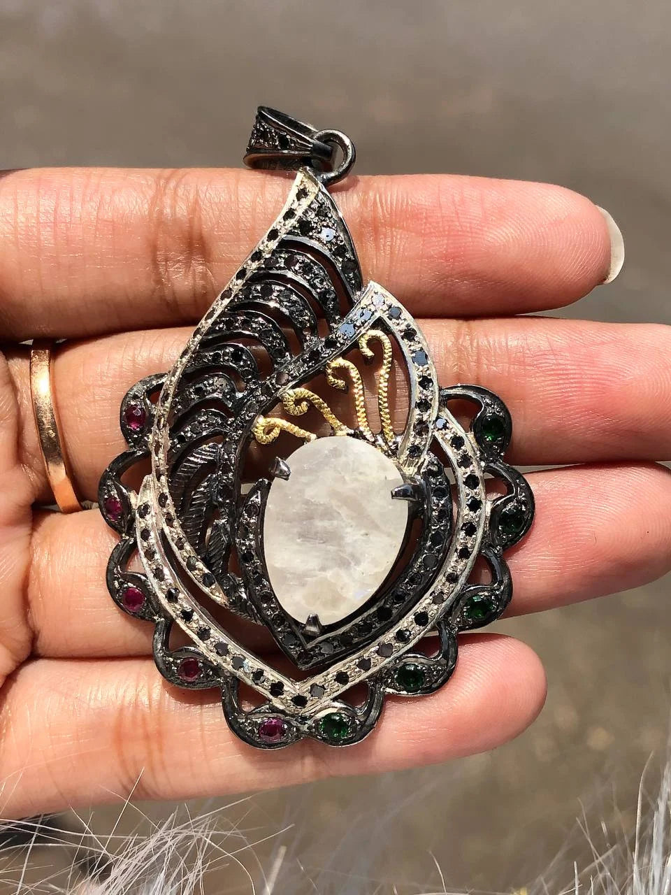 Opal Gemstone Sterling Silver Pendant