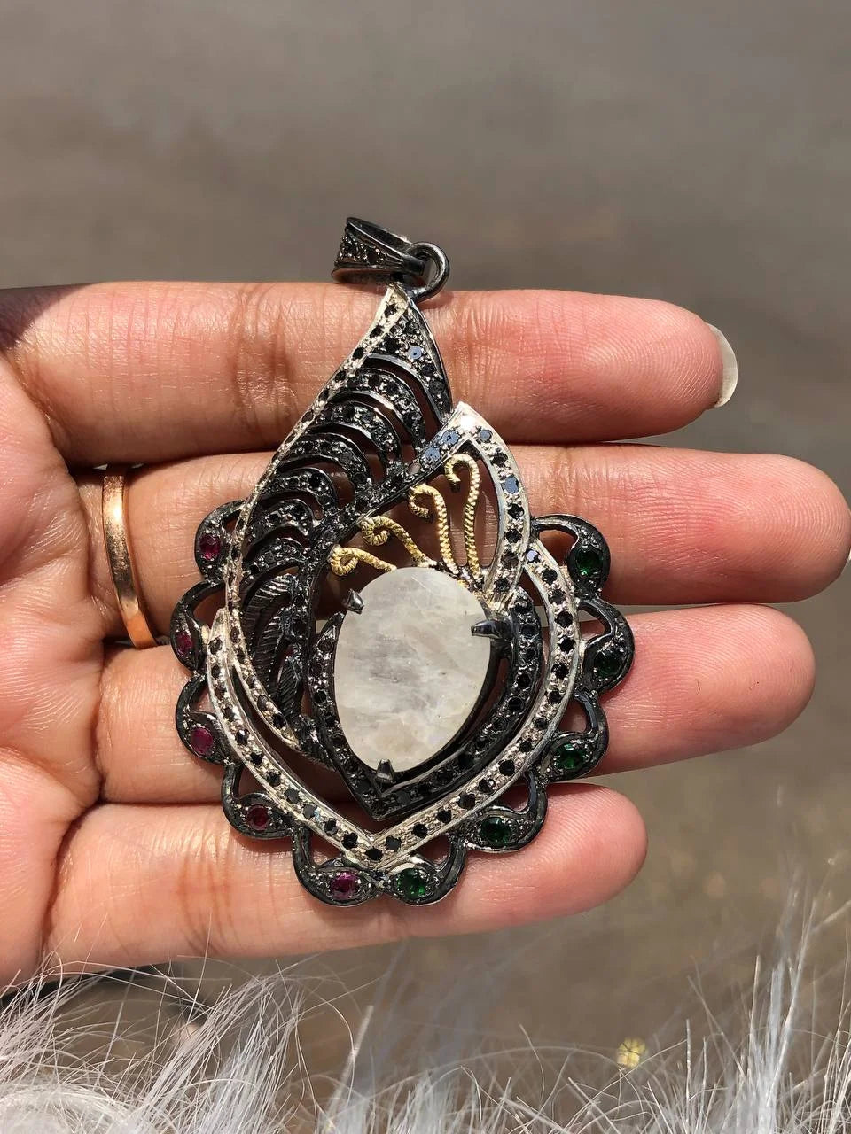 Opal Gemstone Sterling Silver Pendant