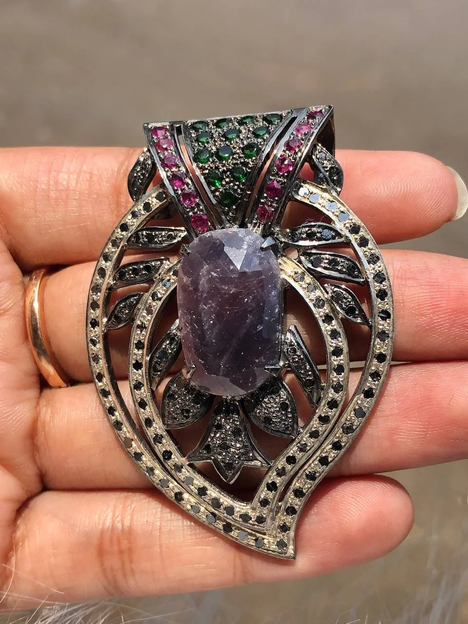 Oval Cut Gemstone Vintage Pendant