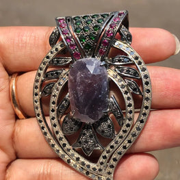 Oval Cut Gemstone Vintage Pendant