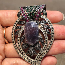 Oval Cut Gemstone Vintage Pendant