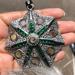 Natural Diamond Art Deco Pendant