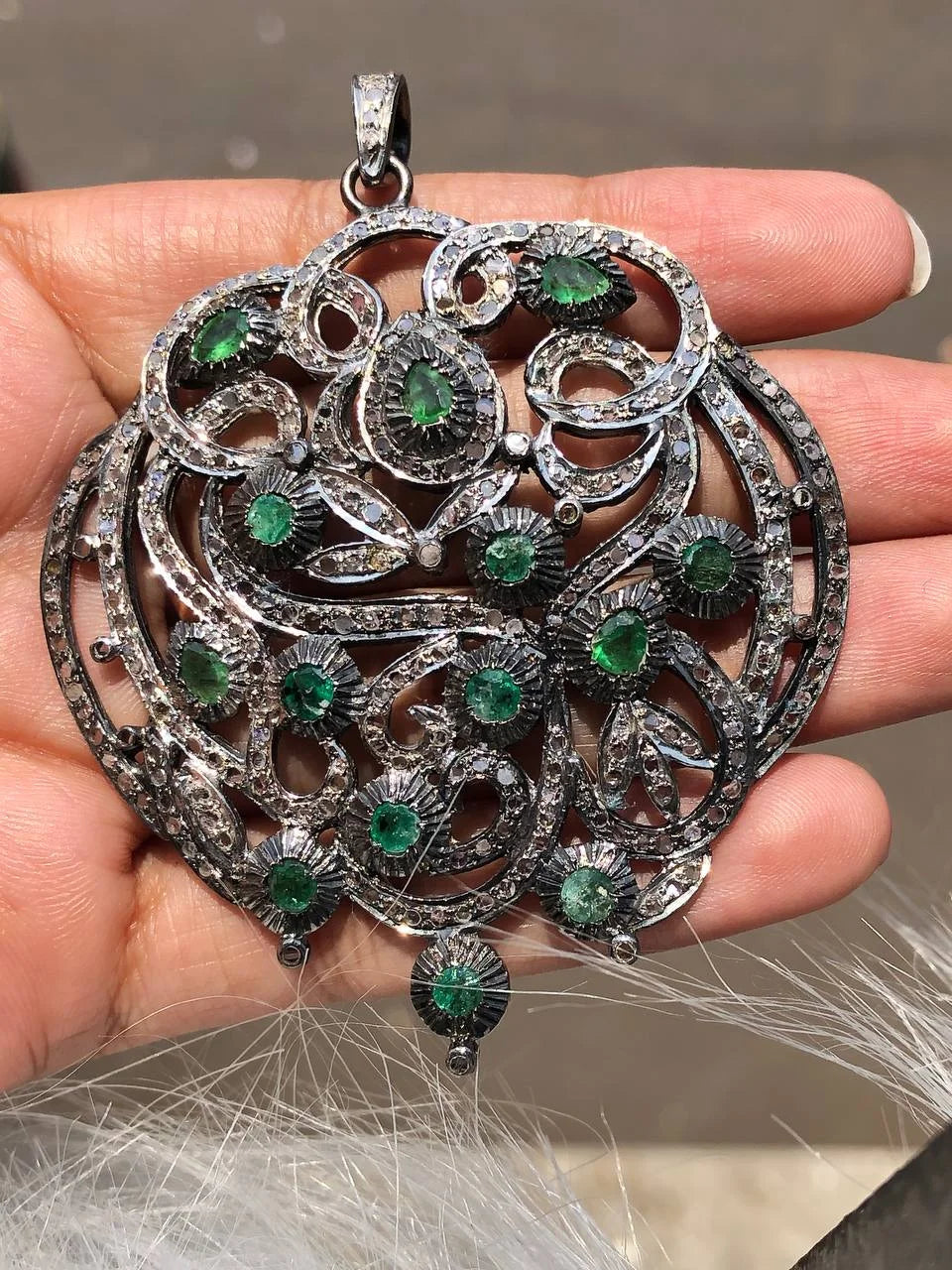 Art Deco Style Sterling Silver Pendant