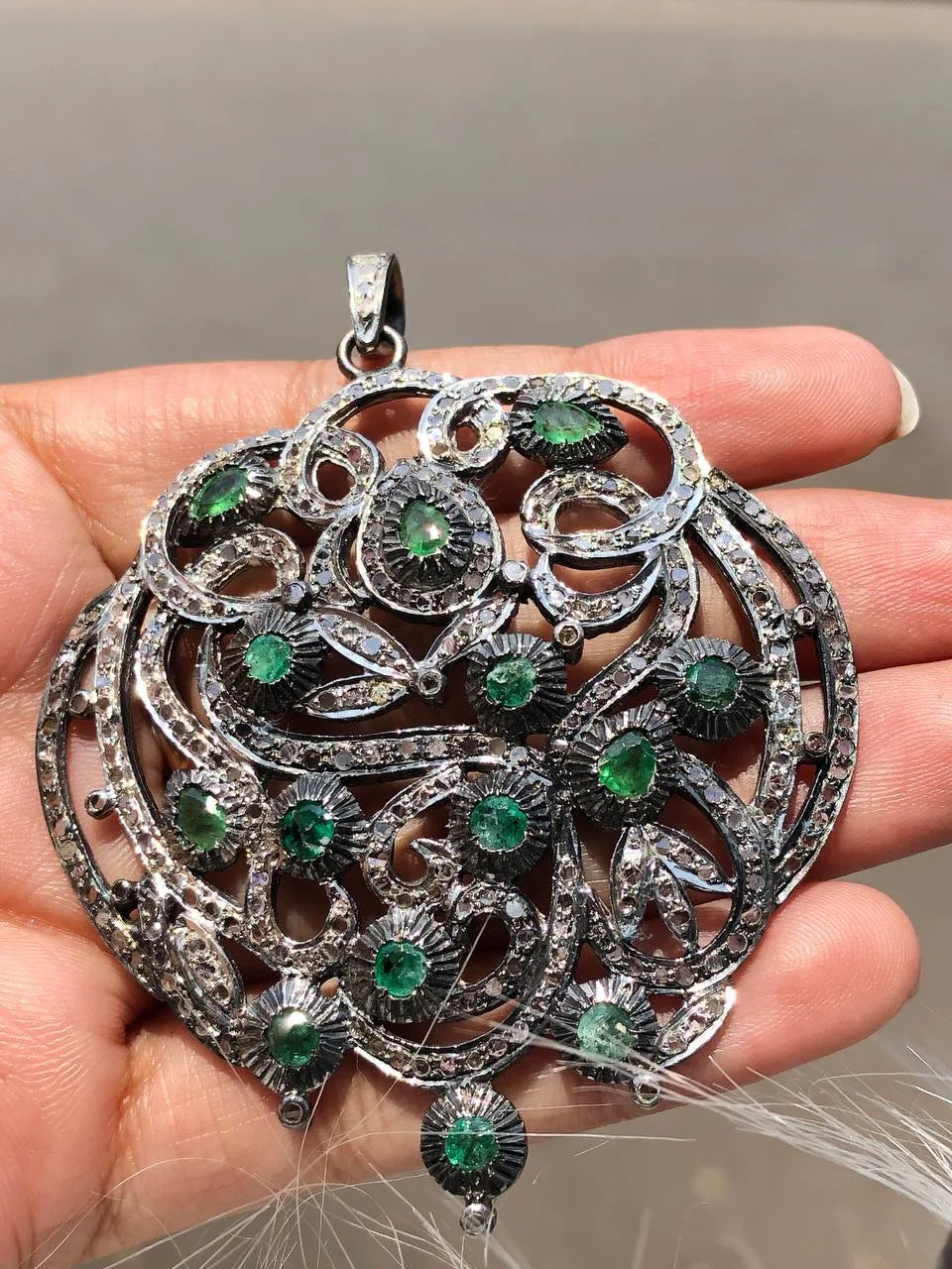 Art Deco Style Sterling Silver Pendant