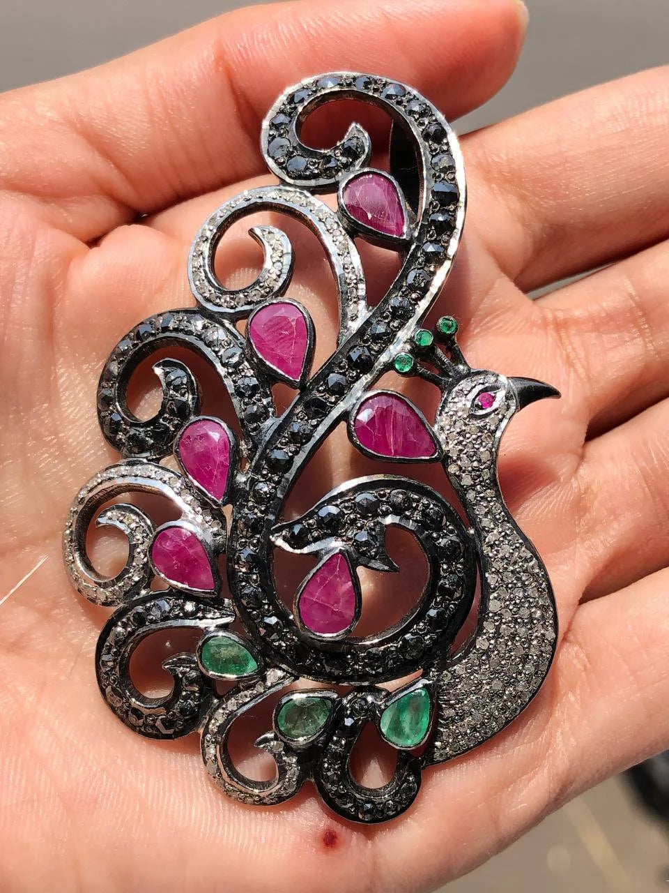 Peacock Stunning Silver Pendant