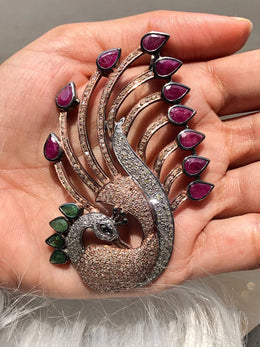 Peacock Shape Sterling Silver Pendant