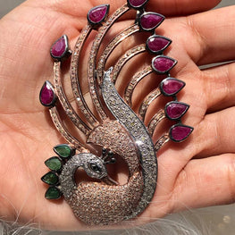 Exquisite Peacock Shape Pendant: 925 Sterling Silver Art Deco Jewelry - Shop Now