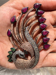 Peacock Shape Sterling Silver Pendant