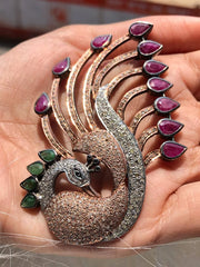 Peacock Shape Sterling Silver Pendant