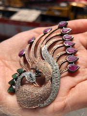 Peacock Shape Sterling Silver Pendant