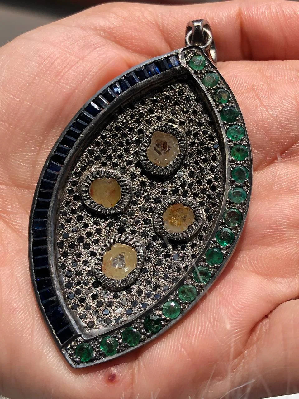Art Deco Unique Silver Pendant