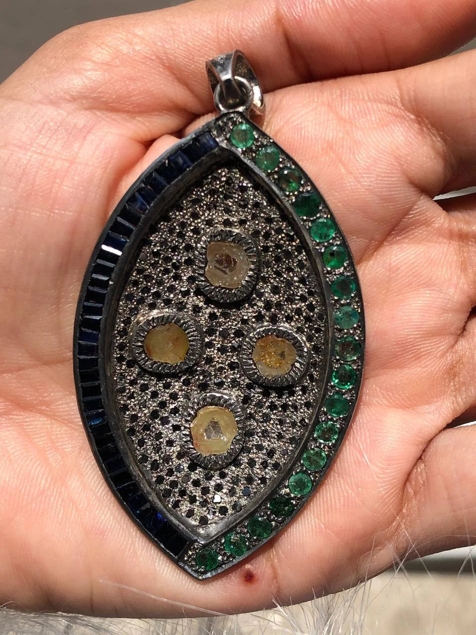 Art Deco Unique Silver Pendant