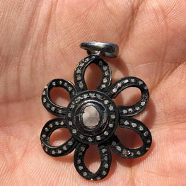 Natural Diamond Floral Tiny Pendant