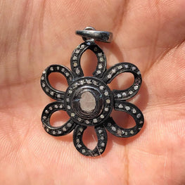 Natural Diamond Floral Tiny Pendant