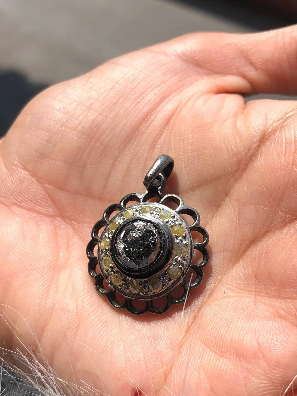 Art Deco Natural Diamond Pendant