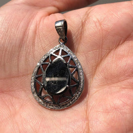 Vintage Sterling Silver Pendant: Personalized Diamond Antique Gift for Her