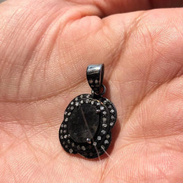 Art Deco Dainty Silver Pendant