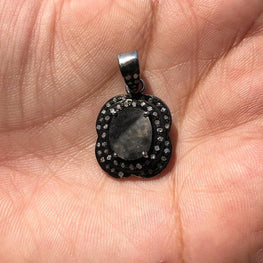 Art Deco Dainty Silver Pendant