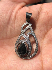 Natural Diamond Silver Pendant