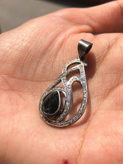 Natural Diamond Silver Pendant