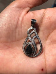 Natural Diamond Silver Pendant