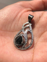 Natural Diamond Silver Pendant
