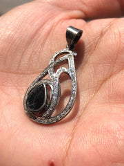 Natural Diamond Silver Pendant