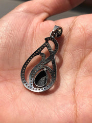 Natural Diamond Silver Pendant