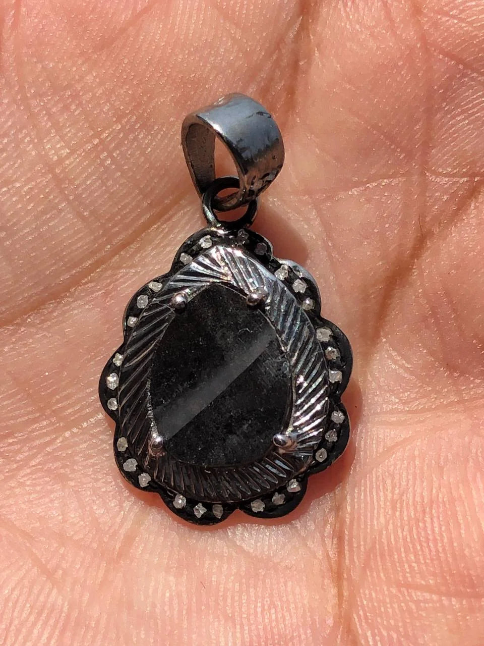 Oval Cut Natural Diamond Pendant