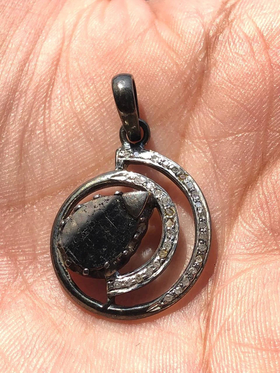 Pear Cut Sterling Silver Pendant