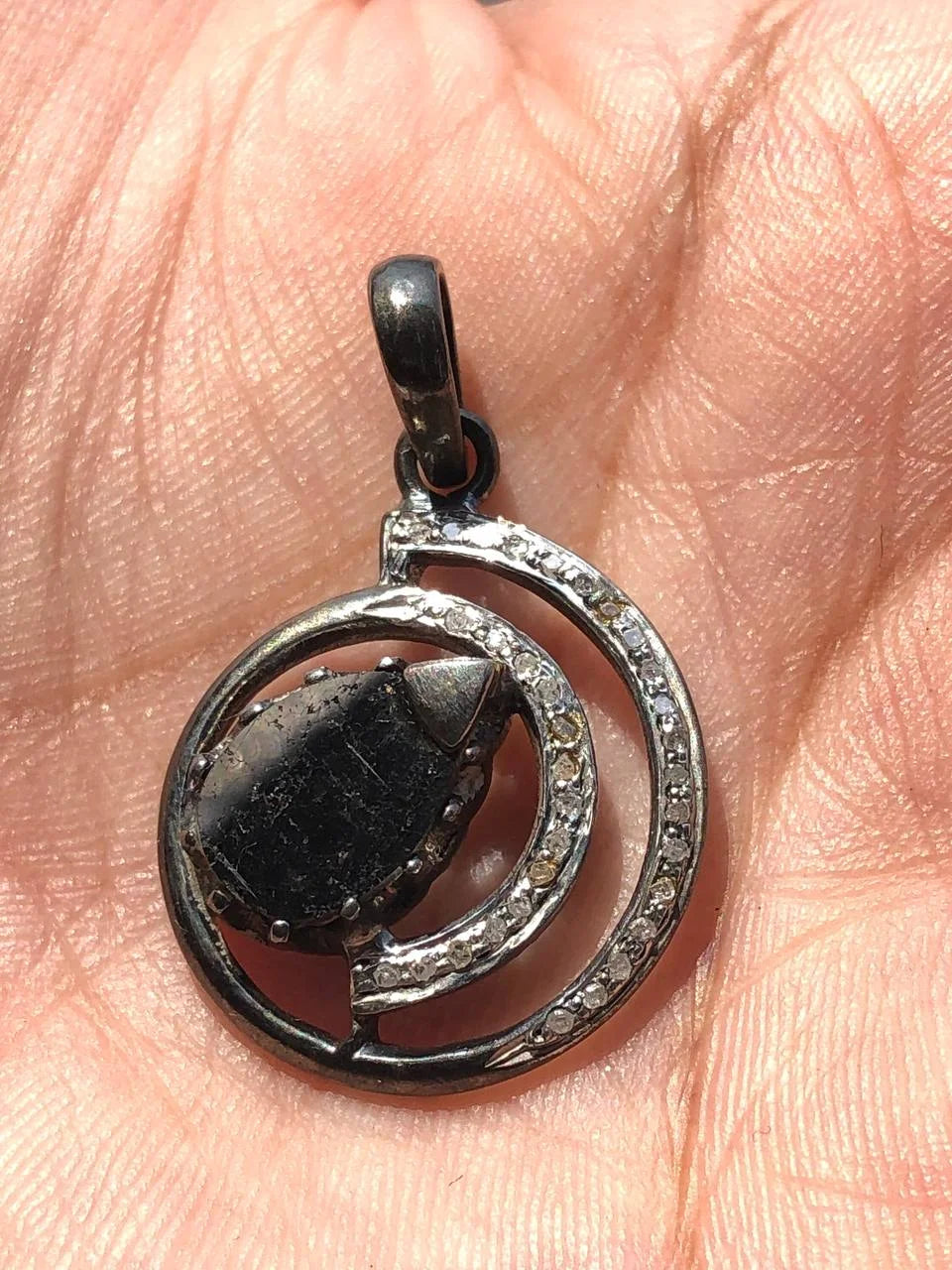 Pear Cut Sterling Silver Pendant