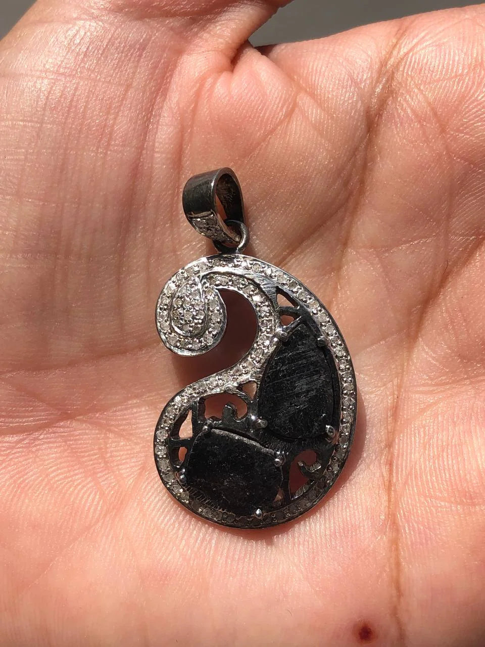 Art Deco Tiny Sterling Silver Pendant