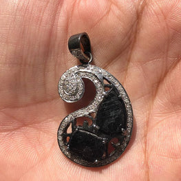Art Deco Tiny Sterling Silver Pendant