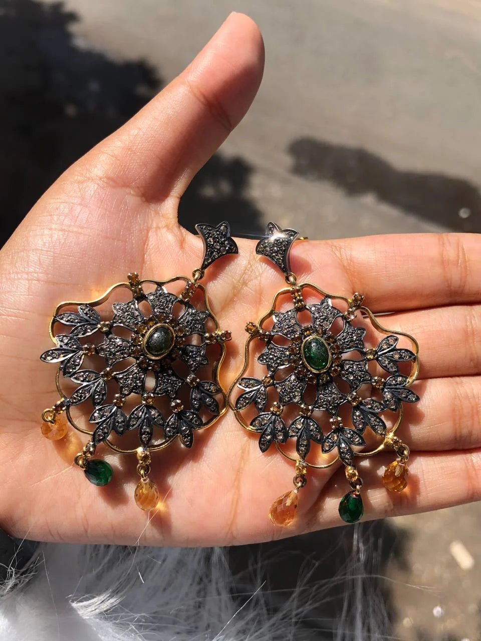 Art Deco Silver Boho Earrings