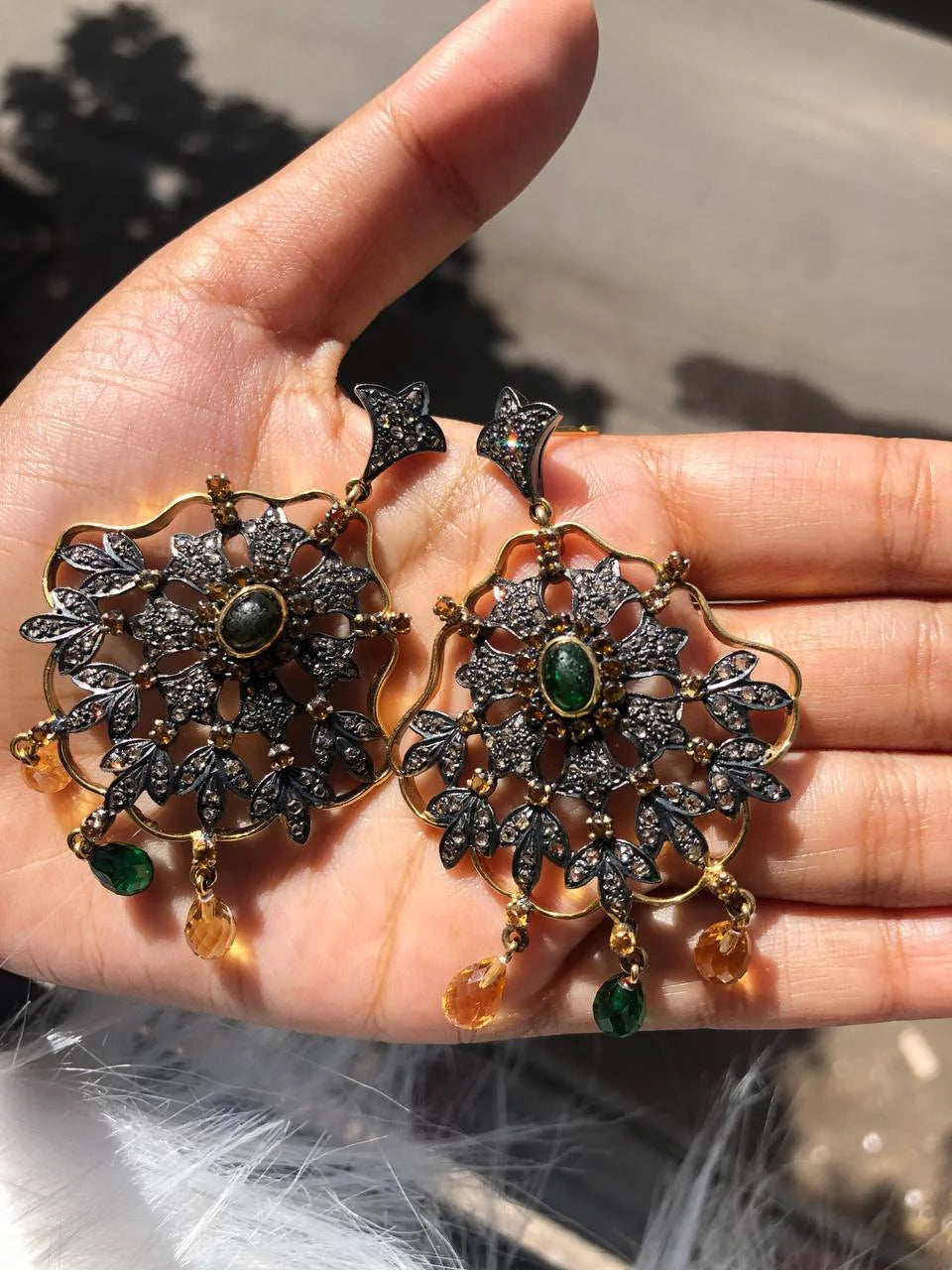 Art Deco Silver Boho Earrings