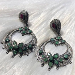 Chandbali Dangle Silver Earrings