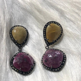 Unique Gemstone Dangle Earring