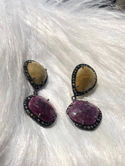 Unique Gemstone Dangle Earring