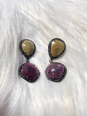 Unique Gemstone Dangle Earring