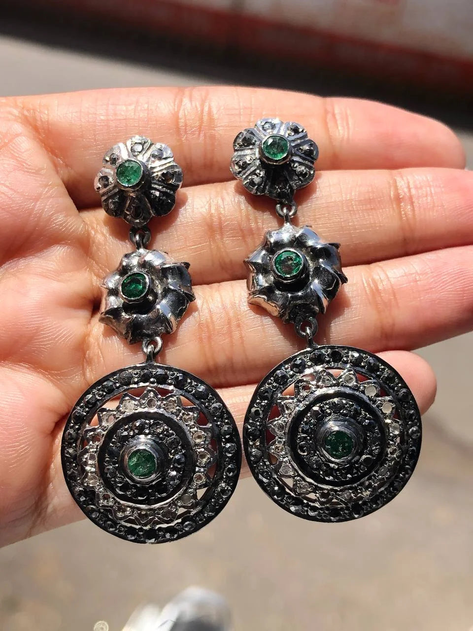 Elegant Emerald Dangle Earrings | 925 Sterling Silver Proposal Gift Jewelry