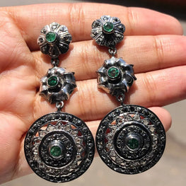 Elegant Emerald Dangle Earrings | 925 Sterling Silver Proposal Gift Jewelry