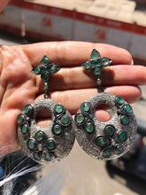 Emerald Delicate Silver Earrings