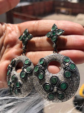 Emerald Delicate Silver Earrings