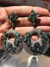 Emerald Delicate Silver Earrings