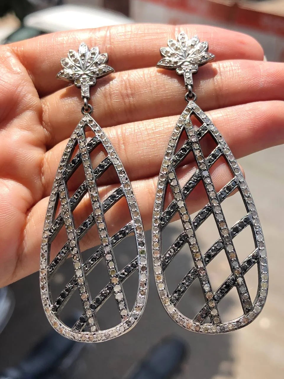 Vintage Sterling Silver Drop Earrings