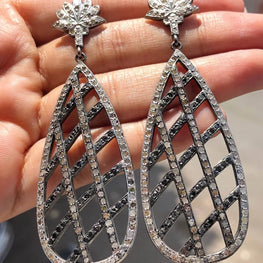 Vintage Sterling Silver Drop Earrings
